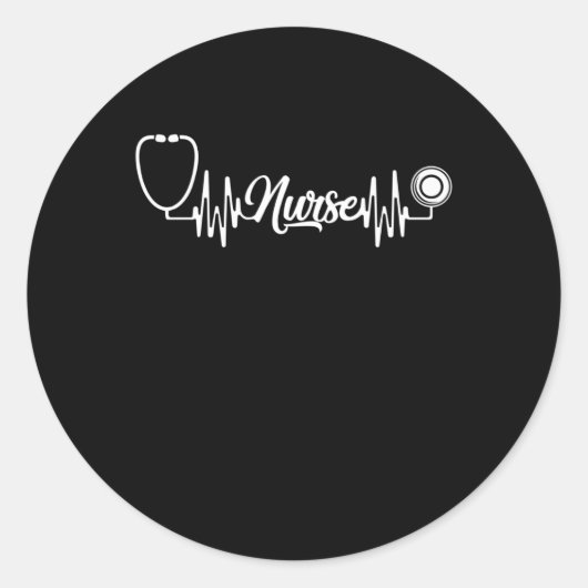 Nurse Heartbeat Pflege Runder Aufkleber (Vorderseite)