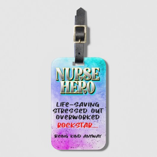 Nurse Hero Luggage tag Gepäckanhänger (Vorderseite Vertikal)