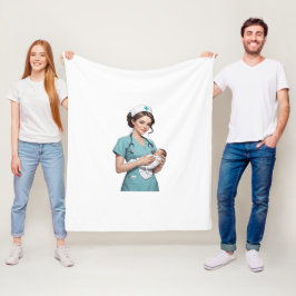 Nurse Holding Newborn - Gentle Care Medical Design Fleecedecke