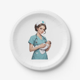 Nurse Holding Newborn - Gentle Care Medical Design Pappteller