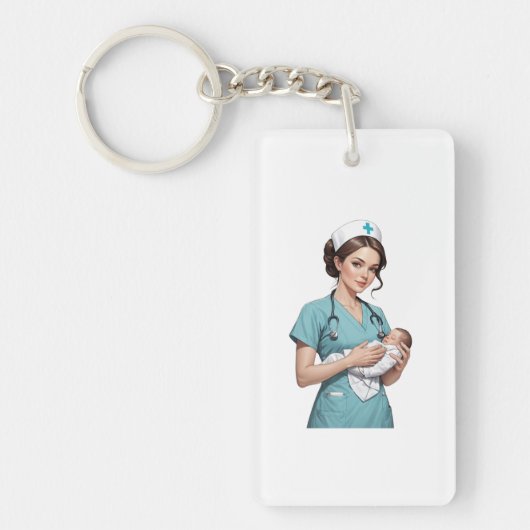 Nurse Holding Newborn - Gentle Care Medical Design Schlüsselanhänger (Vorderseite)