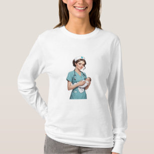 Nurse Holding Newborn - Gentle Care Medical Design T-Shirt