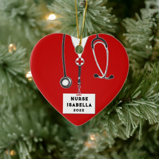 Nurse Holiday Geschenk Keramik Ornament (Baum)
