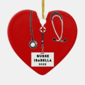 Nurse Holiday Geschenk Keramik Ornament (Vorne)