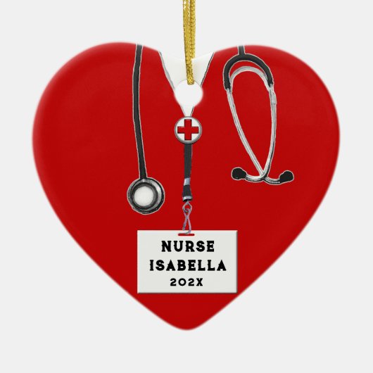 Nurse Holiday Geschenk Keramik Ornament (Vorne)