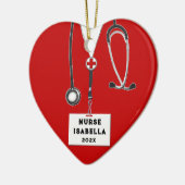 Nurse Holiday Geschenk Keramik Ornament (Links)