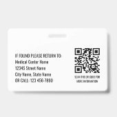 Nurse ID Badge Photo Logo Modern Blue RN Template Ausweis (Rückseite)