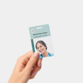 Nurse ID Foto Aquamarin Simple Logo Abzeichen Ausweis (Handheld)