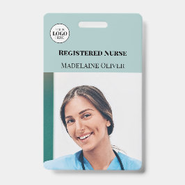 Nurse ID Foto Aquamarin Simple Logo Abzeichen Ausweis