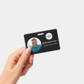 Nurse ID Foto Black Simple Logo Abzeichen Ausweis (Handheld)