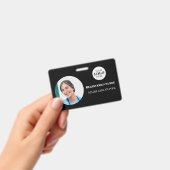 Nurse ID Foto Black Simple Logo Abzeichen Ausweis (Handheld)