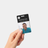Nurse ID Foto Black Simple Logo Abzeichen Ausweis (Handheld)