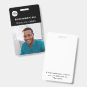 Nurse ID Foto Black Simple Logo Abzeichen Ausweis (Vorder- & Rückseite)