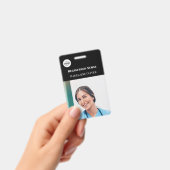 Nurse ID Foto Black Simple Logo Abzeichen Ausweis (Handheld)