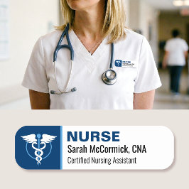 Nurse ID Name Tag Custom Color Logo Employee Blue Namensschild