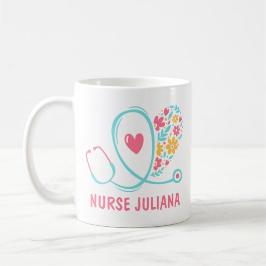 Nurse Individuelle Name Geschenk Kaffee Tasse (Links)