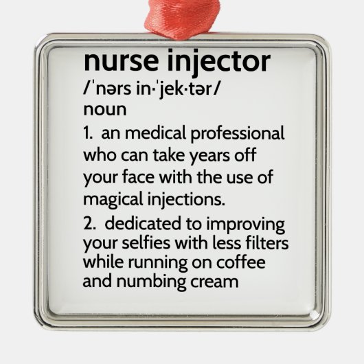 Nurse Injektor Definition ästhetische Nurs Ornament Aus Metall (Vorne)