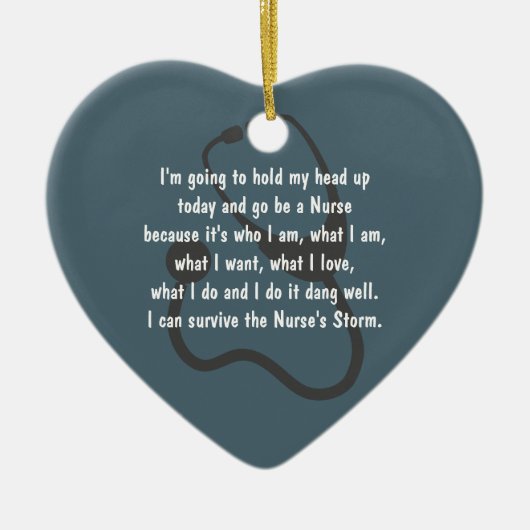 Nurse Inspirational Herz Weihnachtsgeschenk Keramik Ornament (Vorne)