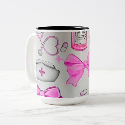 Nurse Items Zweifarbige Tasse (Vorderseite Links)