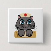 Nurse Kitten (blaue Augen) Button (Vorderseite)