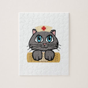 Nurse Kitten (Blaue Augen) Puzzle