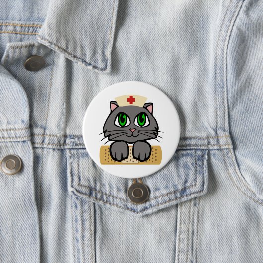 Nurse Kitten (grüne Augen) Button (Beispiel)