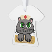 Nurse Kitten (grüne Augen) Ornament (Vorderseite)
