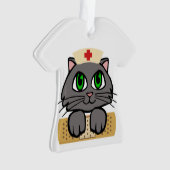Nurse Kitten (grüne Augen) Ornament (Vorderseite)