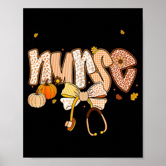 Nurse Labor And Delivery Coquette Fall Pumpkin Tha Poster (Vorne)