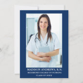 Nurse Lace Blue Grad Party Einladung - Back Foto (Rückseite)