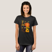 Nurse Leopard Pumpkin Thanksgiving Love Chemo Nurs T-Shirt (Vorne ganz)