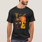 Nurse Leopard Pumpkin Thanksgiving Love Future Nur T-Shirt (Vorderseite)