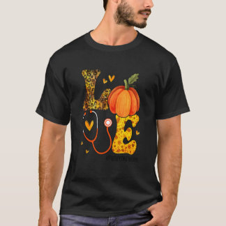 Nurse Leopard Pumpkin Thanksgiving Love Future Nur T-Shirt