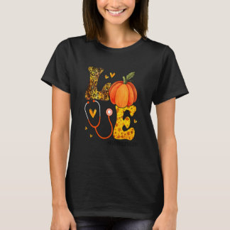 Nurse Leopard Pumpkin Thanksgiving Love Future Nur T-Shirt