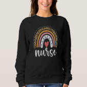 Nurse Leopard Rainbow Funny Nurse Sweatshirt (Vorderseite)