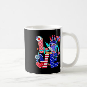 Nurse Liebe 4. Juli American Flag Memorial Day Kaffeetasse