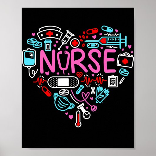 Nurse Liebe Nursing Student RN Life Vielen Dank Poster (Vorne)