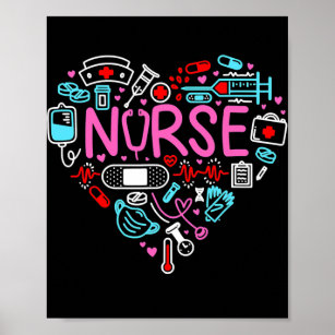 Nurse Liebe Nursing Student RN Life Vielen Dank Poster