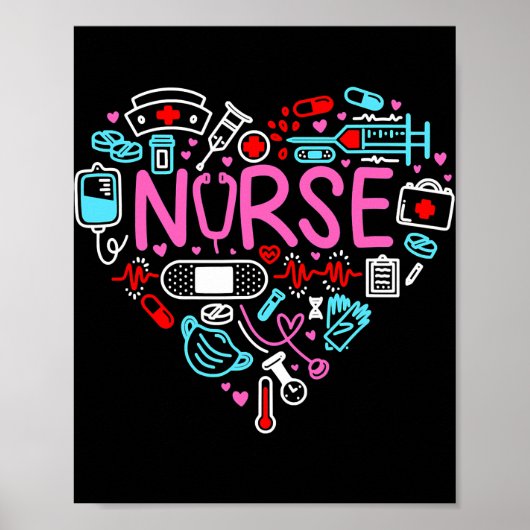 Nurse Liebe Nursing Student RN Life Vielen Dank Poster (Vorne)