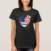 Nurse Life American Heart Flag Maske T-Shirt (Vorderseite)
