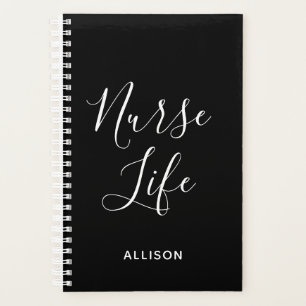 Nurse Life Black and White Personalisiert Planer