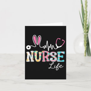 Nurse Life Bunny Ostertag Stethoscope Top Nursin Karte