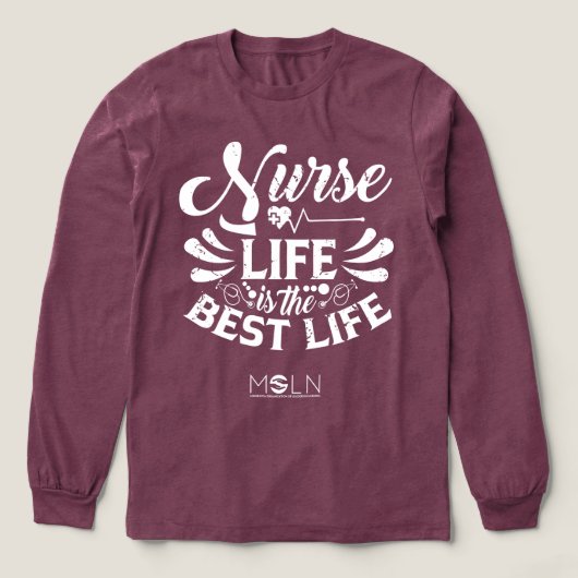 Nurse Life Dark Tri-Blend Long Sleeve T-Shirt Shirt (Design Vorderseite)