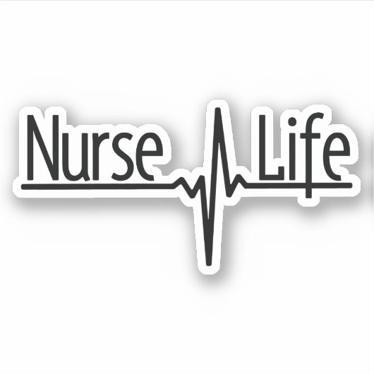 Nurse Life - EKG Sticker (Vorderseite)