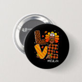 Nurse Life Fall Icu Nurse Türkei Erntedank Day Button (Vorne & Hinten)