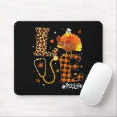 Nurse Life Fall Pct Leopard Kariert Thanksgivi Mousepad (Mit Mouse)