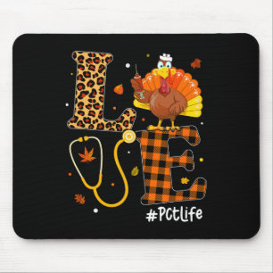 Nurse Life Fall Pct Leopard Kariert Thanksgivi Mousepad