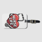 "Nurse Life" Grafikdesign mit Herz Gepäckanhänger (Vorderseite (Horizontal))