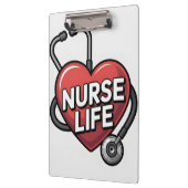 "Nurse Life" Grafikdesign mit Herz Klemmbrett (Links)