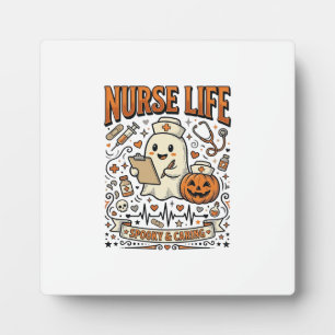 Nurse Life Halloween-Geist-Kürbis-Vintage-Shirt D Fotoplatte